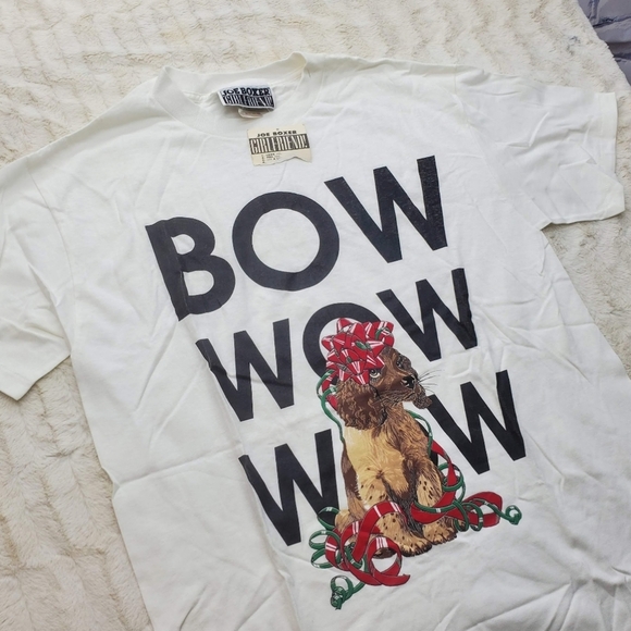 NWT Joe Boxer Girlfriend Women's Vintage 90s T-Shirt Tee Bow Wow Dog One  Size - Picture 4 of 9